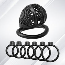 Load image into Gallery viewer, Black Mesh Vent Chastity Device product photo - chastity device by MetalChastity
