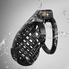 Load image into Gallery viewer, Black Mesh Vent Chastity Device product photo - chastity device by MetalChastity

