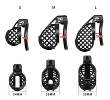 Load image into Gallery viewer, Black Mesh Vent Chastity Device product photo - chastity device by MetalChastity
