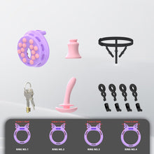 Load image into Gallery viewer, breathable-panel‌-chastity-cage-with-silicone-rings 5
