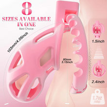 Lade das Bild in den Galerie-Viewer, Chastity Cage with 8 Adjustable Cock Ring
