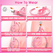 Lade das Bild in den Galerie-Viewer, Chastity Cage with 8 Adjustable Cock Ring
