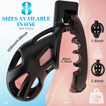 Lade das Bild in den Galerie-Viewer, Chastity Cage with 8 Adjustable Cock Ring

