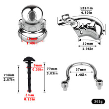 Lade das Bild in den Galerie-Viewer, Dolphin Steel Chastity Cage with Anti-ring Removable - 13

