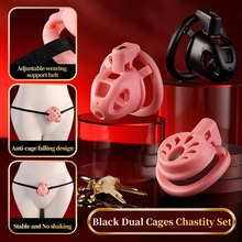 Load image into Gallery viewer, Double Small Chastity Cage Set
