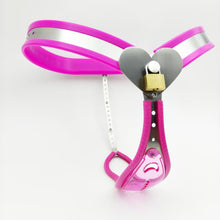 Lade das Bild in den Galerie-Viewer, Female Chastity Belt With Pink Transparent Panel - 1
