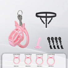 Lade das Bild in den Galerie-Viewer, Honeycomb Invisible Chastity Cage With 4 Silicone Rings 9
