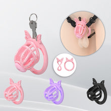 Lade das Bild in den Galerie-Viewer, Honeycomb Invisible Chastity Cage With 4 Silicone Rings 3
