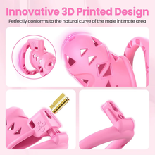 Lade das Bild in den Galerie-Viewer, Pink Rattler Chastity Cage with Anal Plug 4
