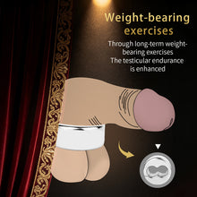 Load image into Gallery viewer, Weighted Scrotal Stretcher Ball Ring product photo - chastity accessory by MetalChastity
