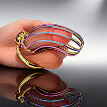 Load image into Gallery viewer, Rainbow Long Banana Chastity Cage 6

