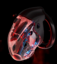 Load image into Gallery viewer, Lockink Telescopic Shock Chastity Cage product photo - chastity lock by MetalChastity
