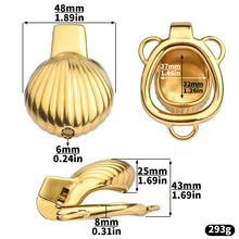 Load image into Gallery viewer, Shell Design Golden Chastity Cage - 9
