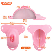 Lade das Bild in den Galerie-Viewer, Sissy Silicone Chastity Cage with Belt 19
