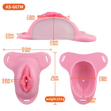 Lade das Bild in den Galerie-Viewer, Sissy Silicone Chastity Cage with Belt 26
