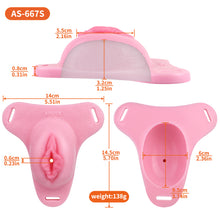 Lade das Bild in den Galerie-Viewer, Sissy Silicone Chastity Cage with Belt 29
