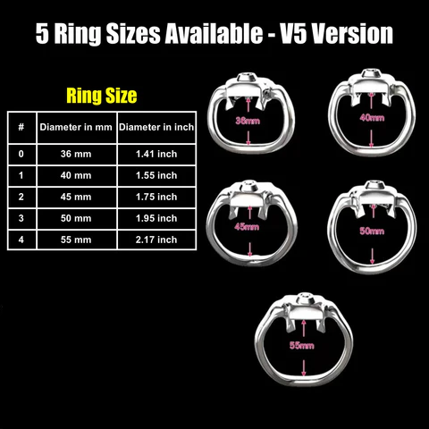 The NEW HT-V5 Stainless Steel Metal Chastity cage's Ring