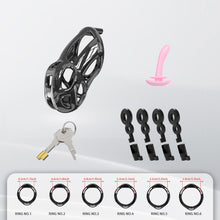 Lade das Bild in den Galerie-Viewer, Upgrade Invisible Black Cobra Chastity Cage 4
