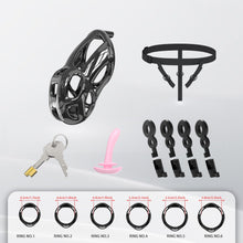 Lade das Bild in den Galerie-Viewer, Upgrade Invisible Black Cobra Chastity Cage 8
