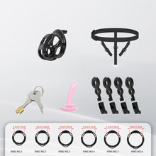 Lade das Bild in den Galerie-Viewer, Upgrade Invisible Black Cobra Chastity Cage 5
