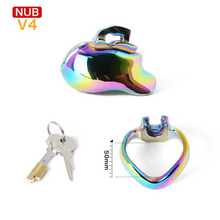 Lade das Bild in den Galerie-Viewer, V4 Rainbow Steel Chastity Cage -nub 50mm
