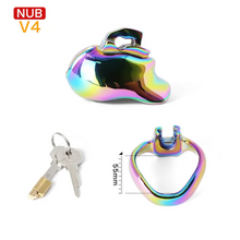 Lade das Bild in den Galerie-Viewer, V4 Rainbow Steel Chastity Cage - 55mm

