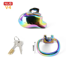 Lade das Bild in den Galerie-Viewer, V4 Rainbow Steel Chastity Cage - nub 36mm
