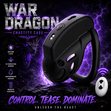 Lade das Bild in den Galerie-Viewer, War Dragon Titan Chastity Cage product photo - chastity cage by MetalChastity
