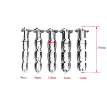 Charger l&#39;image dans la galerie, Bouchon pénien dilatateur urétral en acier inoxydable nervuré
