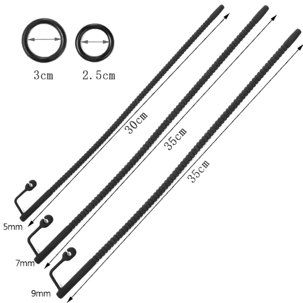 Plug pénien creux en silicone côtelé pour sonde urétrale