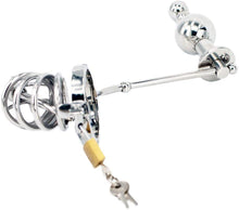 Load image into Gallery viewer, Chastity Cage with a Butt Plug and Urethral
