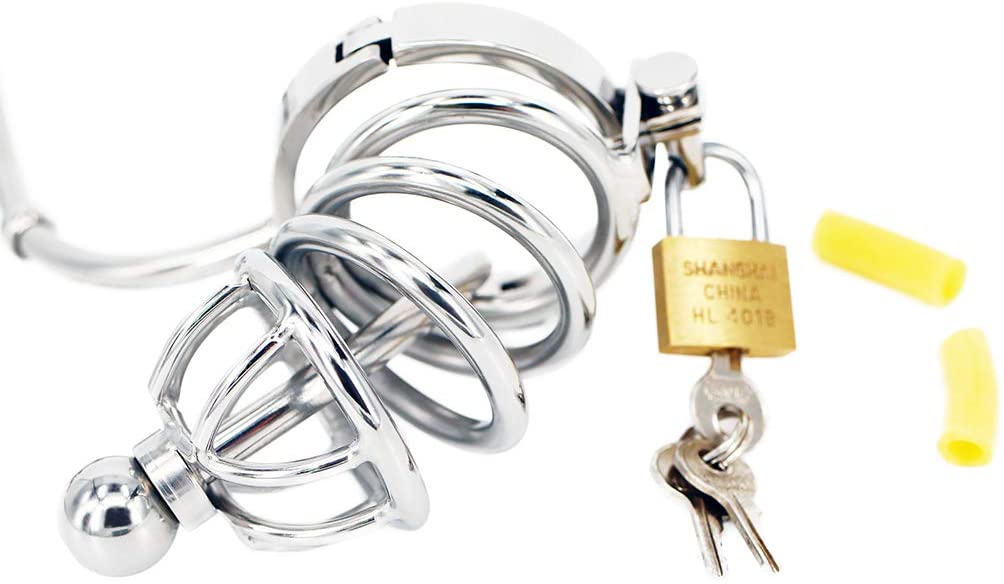 Chastity Cage with a Butt Plug and Urethral | MetalChastity