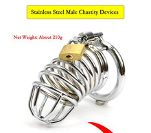 Load image into Gallery viewer, BDSM Metal Silver Chastity Cage 3.31 Inches Long
