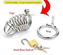 Load image into Gallery viewer, BDSM Metal Silver Chastity Cage 3.31 Inches Long
