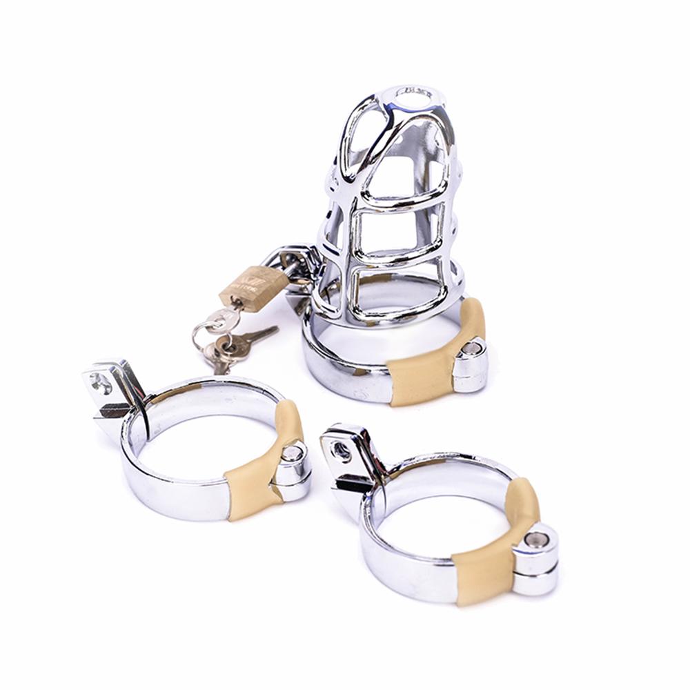 The Grid Metal Chastity Cage 2.76 inches long (All 3 Rings Included!)