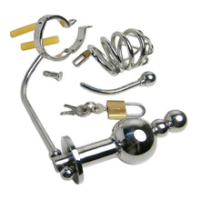 Load image into Gallery viewer, Chastity Cage with a Butt Plug and Urethral
