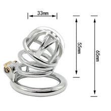 Load image into Gallery viewer, Male Chastity Lock Stainless Steel Cage 2.56 Inches Long
