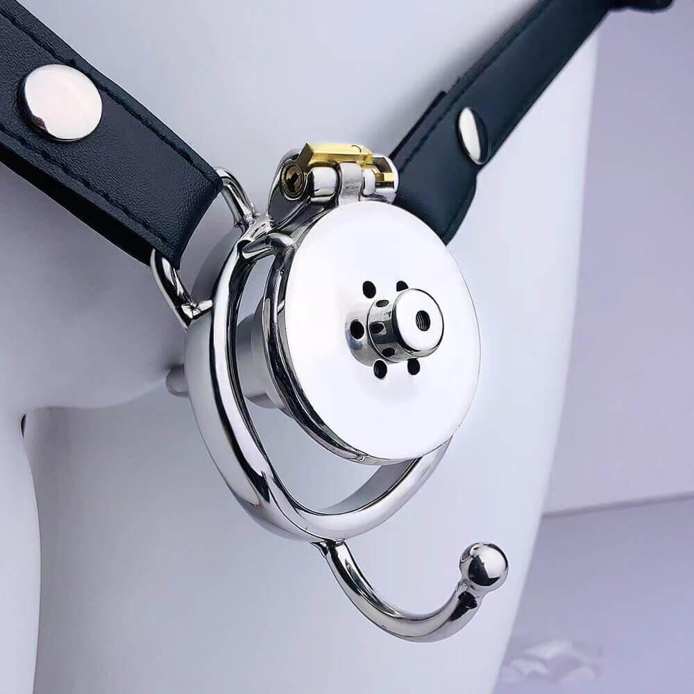 Negativer Underlock-Umgedrehter Keuschheitskäfig mit Katheter und Gürt ...