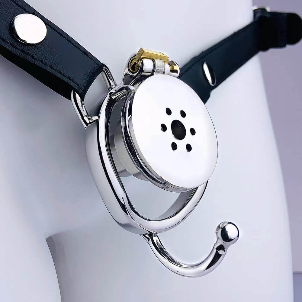 Negative Underlock Inverted Chastity Cage With Belt