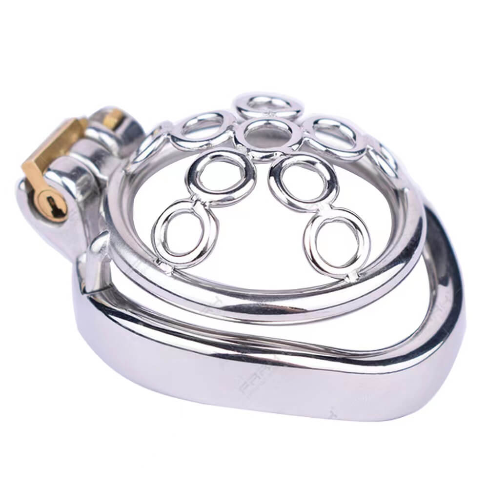 New Sissy Metal Welded Circles Chastity Cage