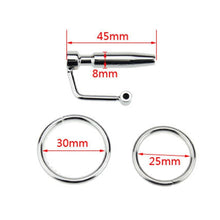 Load image into Gallery viewer, Hollow Steel Urethral Dilator With Cock Ring
