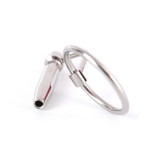 Load image into Gallery viewer, Hollow Steel Urethral Dilator With Cock Ring
