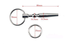 Lade das Bild in den Galerie-Viewer, Hohler Penisplug mit Eichelringen aus Metall
