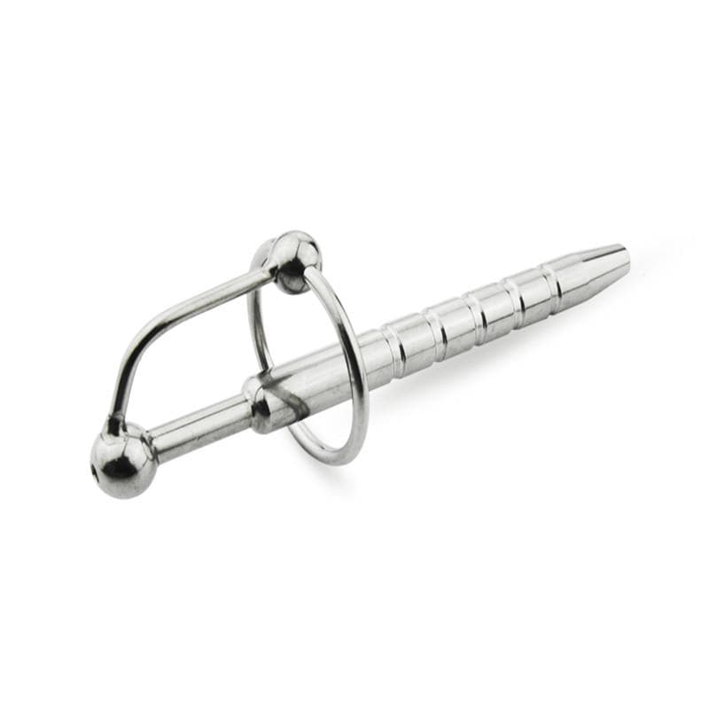 Striped Hollow Steel Urethral Play Penis Plug