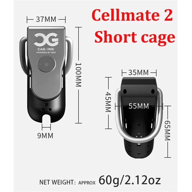 Cage à pénis QIUI Cellmate 2 avec télécommande par application et choc électrique