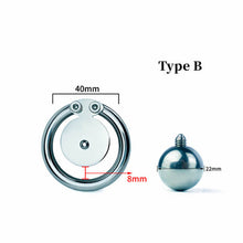 Charger l&#39;image dans la galerie, Dispositif de chasteté négatif à bille en acier massif avec ceinture
